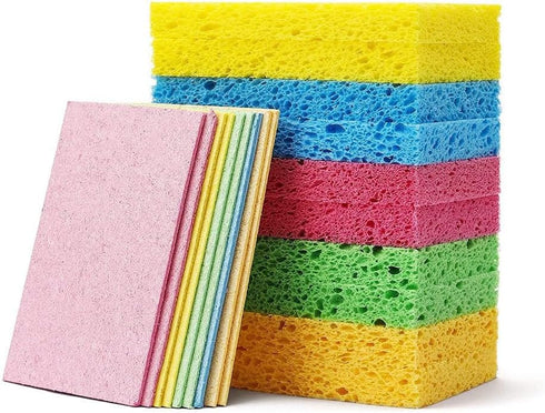 Non-Scratch Scrub Sponges 12-Pack, Cleaning Sponges for Dishes, Kitchen Home Use, Green
