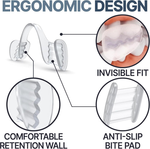 Mouth Guard for Grinding Teeth, Sleep Night Guard, Teeth Bruxism Protection, 2 Set with Travel Case