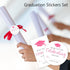 Set 2025 40 20 A02 Graduation Stickers - Pink Graduation Season - Self Adhesive Labels, Round & Tag Shaped, Each Pcs