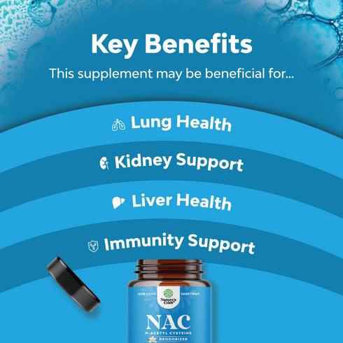 Natures Craft NAC Supplement N-Acetyl Cysteine 600mg | High Absorption Capsules | Liver Cleanse & Detox Support