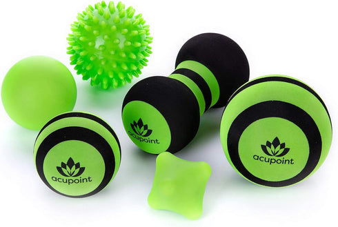 Set Acupoint Physical Massage Therapy Ball - Deep Tissue, Trigger Point & Myofascial Release - Lacrosse, Peanut, Spiky