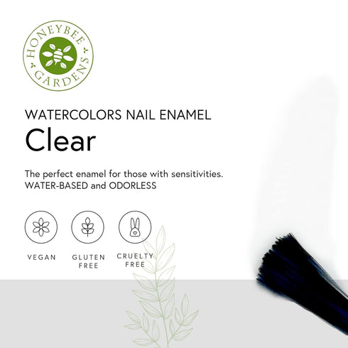 Honeybee Gardens Water-Based Nail Enamel, Clear, Eco-Friendly, Odorless & Vibrant Polish, 0.5 fl oz