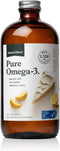 Natural Force Pure Omega 3 - 16 Oz Liquid Fish Oil in Delicious Lemon Cake Flavor, Mercury Free, Wild Caught