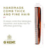 Kent 9T Tortoise Fine and Wide Tooth Detangler Hair Comb - Large Handmade Dressing Comb for Wet and Dry Hair