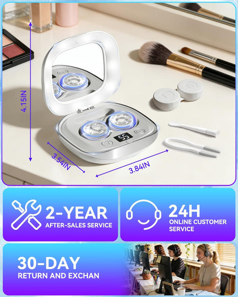 VCNFPRO 2025 Cleaner50KHz MotorTop1 99% Upgraded Ultrasonic Contact Lens Germany Super Intelligent Chip-Smart Modes