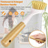 Set 2 Pack Dish Brush with Bamboo Handle, Kitchen Brushes for Cleaning Pot, Sink and Stove, Skillet Scrubber with Tough