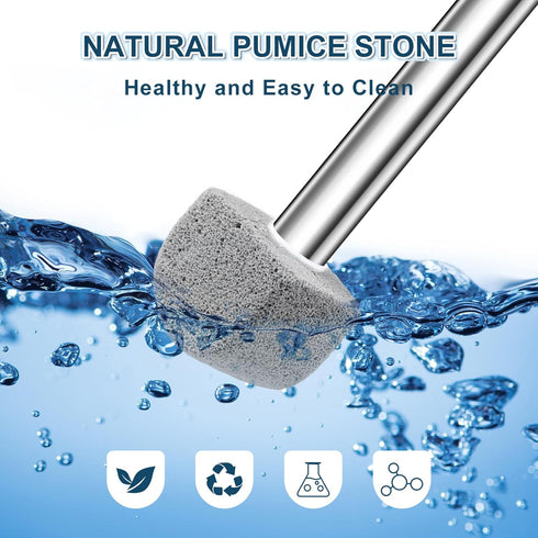Larger Pumice Stone Toilet Bowl Cleaner,16.7Inch Toilet Pumice Stone with Handle Cleans Hard Water Ring Calcium Buildup&Stains for Toilet Bath Kitchen Household Cleaning by YINGMORE
