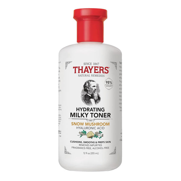 THAYERS Milky Face Toner with Snow Mushroom and Hyaluronic Acid, Natural Gentle Toner for Sensitive Skin