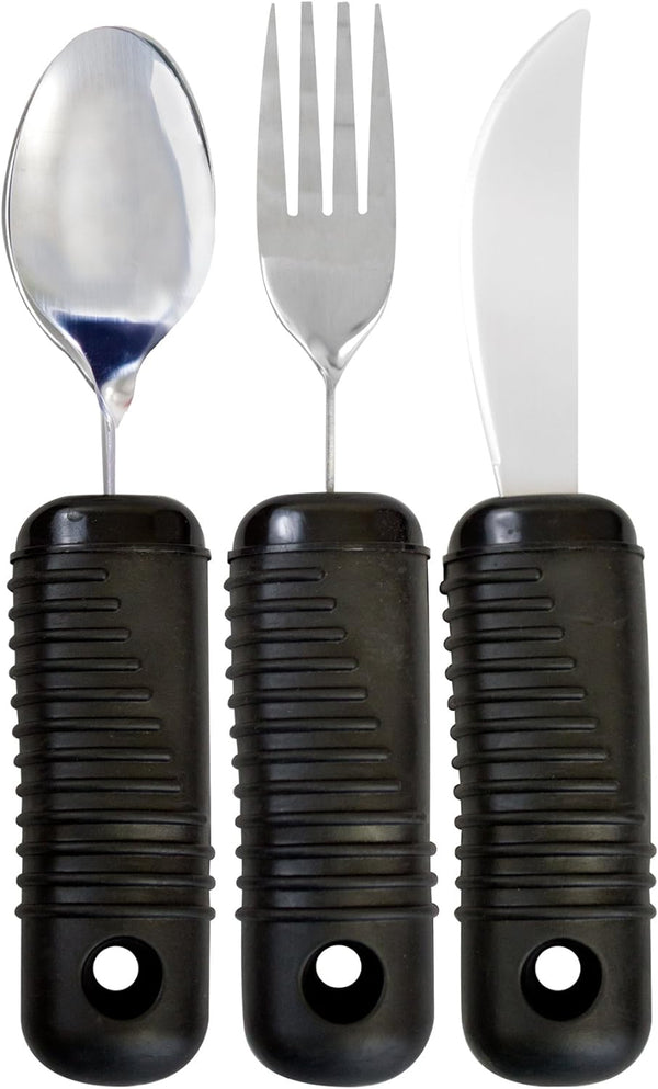 Essential Medical Supply Adaptive Utensil Set with Built Up Handles - Bendable