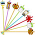 24pcs Art Painting Character Cocktail Drink Straws and Brushes for Birthday Party Supplies, Welcome Back to School