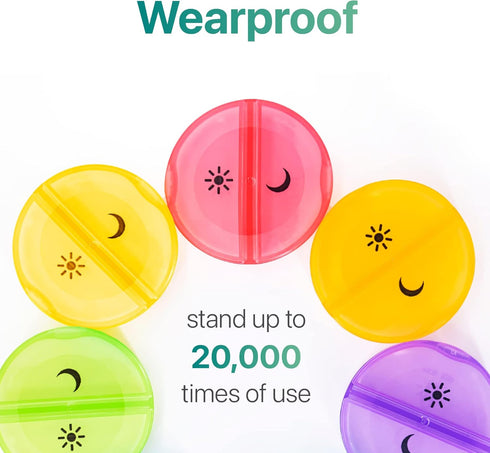 Sukuos Large Weekly Pill Organizer, 2 Times a Day Daily Pill Box 7 Day Easy to Open with Double Protection, AM PM (Blue)