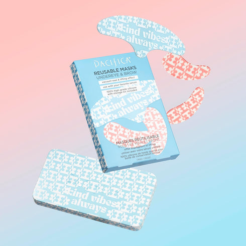 Pacifica Beauty Reusable Undereye + Brow Mask Value Set | 100% Silicone with Vacuum Seal & Lifting Effect