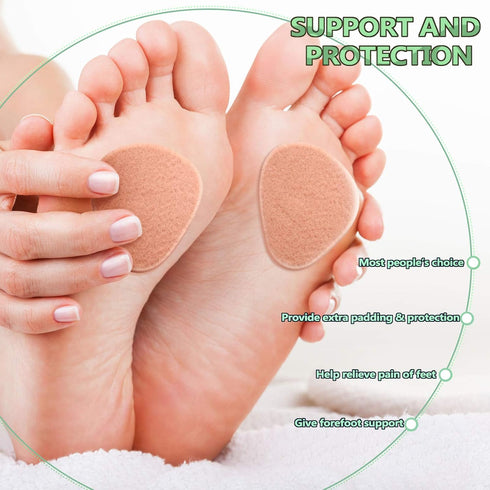 Syhood 40 Pcs Metatarsal Pad, 1/4 Inch Thick Ball of Foot Pain Relief Cushions for Men Women (Skin Color)