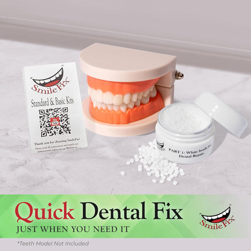 SmileFix Basic Dental Repair for Missing or Damaged Teeth - Fast & Easy Repairs - Durable Compound - Confident Smiles
