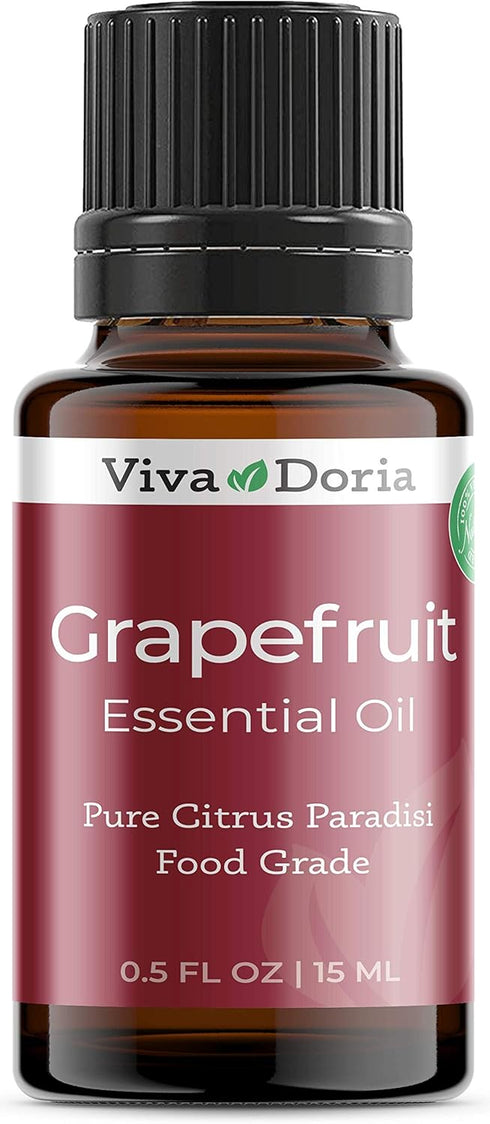Viva Doria 100% Pure Grapefruit Essential Oil, Undiluted Food Grade - 15 ml (0.5 Fluid Ounce)