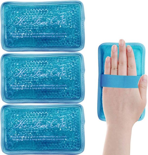 Gel Beads Ice Pack, Reusable Hot Cold Pack for Injury, Pain Relief for Knee, Shoulder, Foot, Ankle, 3PCS/Blue