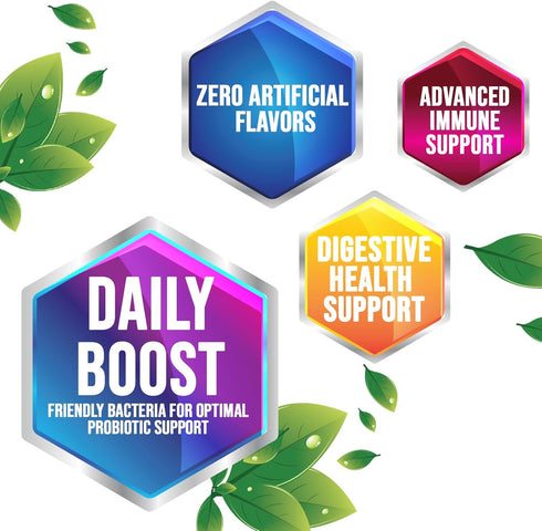 Daily Probiotic and Prebiotic Supplement, 60 Billion CFU Capsule for Women & Men, 10 Diverse Strains, 120 Capsules
