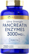 Carlyle Pancreatin Digestive Enzymes, 3000mg, 250 Caplets, Non-GMO, Gluten Free, High Potency Formula