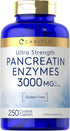 Carlyle Pancreatin Digestive Enzymes, 3000mg, 250 Caplets, Non-GMO, Gluten Free, High Potency Formula