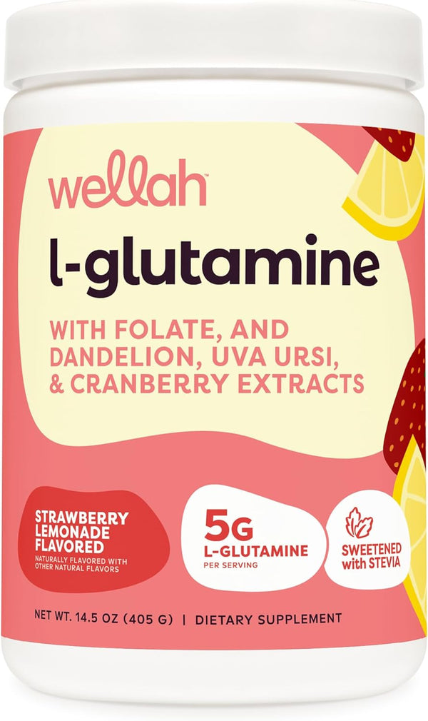 L-Glutamine Strawberry Lemonade Flavored - 50 Servings, 5g L-Glutamine Per Serving