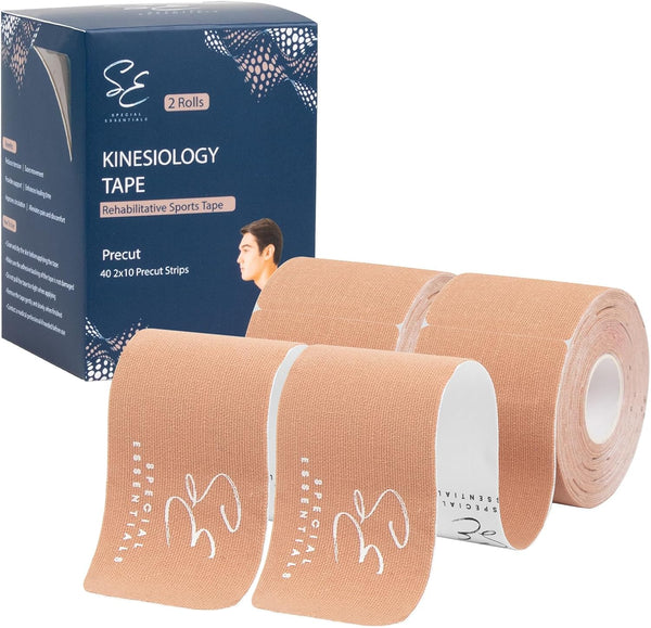 Kinesiology Tape - Premium Cotton Waterproof Sports Tape for Targeted Muscle Support, 2 Pack, 40 Count