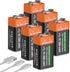TAYUZH 6Pack 9V Rechargeable Battery 3800mWh 9 V High Capacity Lithium Batteries for