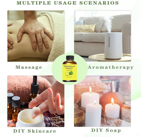 Bergamot Essential Oil 4 Fl Oz - Pure Aromatherapy Oil for Diffuser, Laundry, Massage, Hair, DIY & Skin Care 120 ml