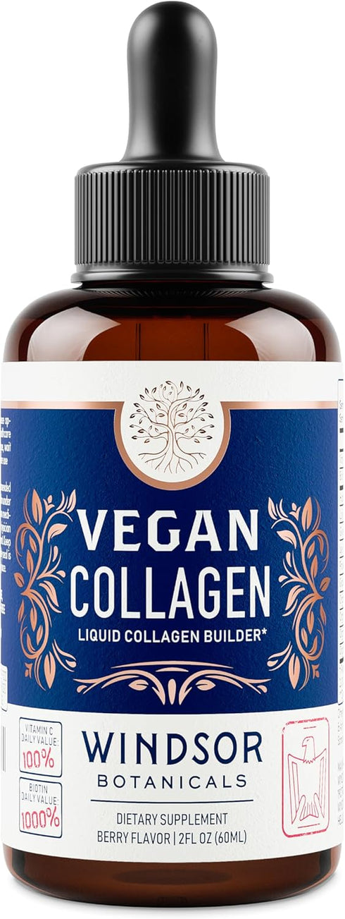 Vegan Collagen Builder Liquid Supplement - 120ml Collagen Booster with Vitamin C, Biotin & Amino Acids for Women