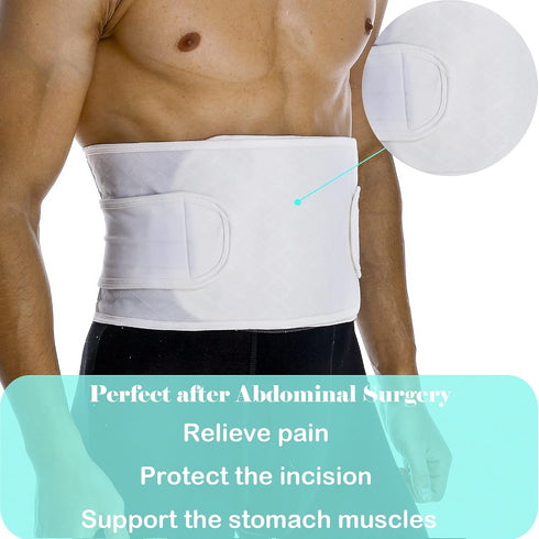 Hernia Belts for Men, Abdominal Support Surgical Belly Binder Stomach Wrap Band After Surgery