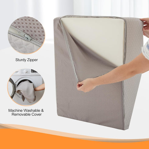 Leg Elevation Pillows for Sleeping, Memory Foam Wedge Pillow for Legs, Non-Slip Base, Removable Cover for Back Pain (10
