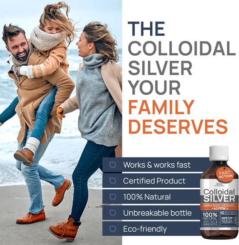 Colloidal Silver Liquid 32 fl oz, 30 PPM Bioactive Hydrosol Silver Water for Natural Immune Support, Ionic Minerals
