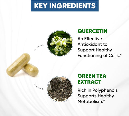 Sandhu's Zinc Supplement with Ionophores, Quercetin & Green Tea Extract, 900mg Vegetarian Capsules, 60 Days Supply