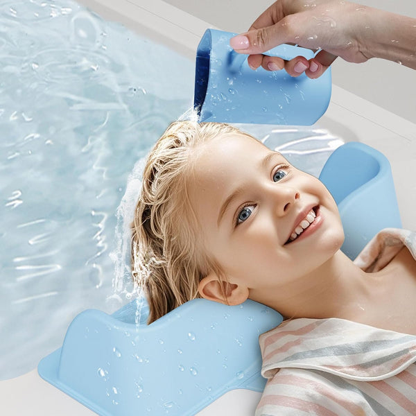 Silicone Portable Hair Wash Station for Kids, Hair Washing Basin with Rinse