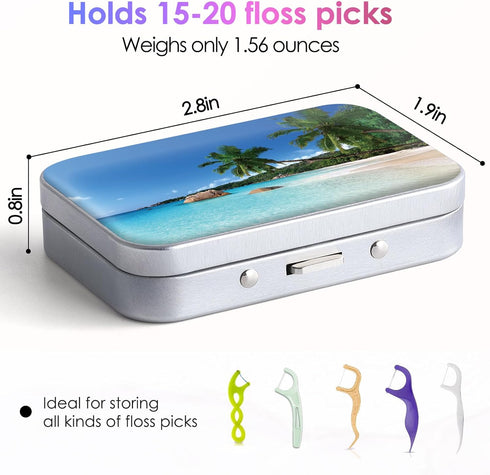 Dental Floss Portable Case, Easy to Store Floss Picks of Various Sizes, Portable Dental Floss Dispenser is Perfect for Travelling, Hotels, Dinners, Appointments.Landscape 3 Piece