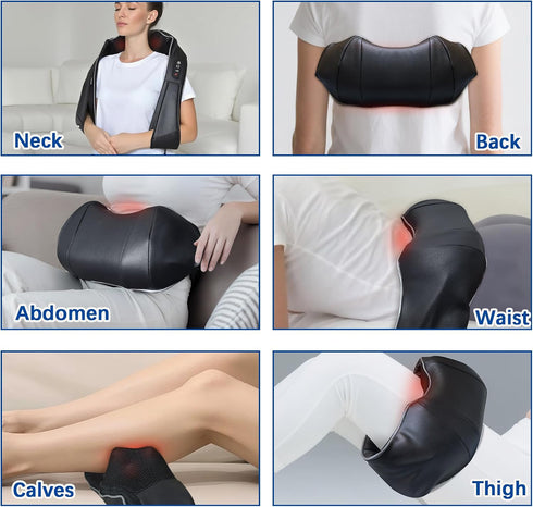 Joyset 4D Neck Massager for Pain Relief Deep Tissue with Heat,Shiatsu Neck and Back Massager Deep Kneading Massage