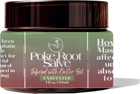 Living Farms Poke Root & Castor Oil Salve - Cysts, Boils, Fibroids, Swollen Lymph