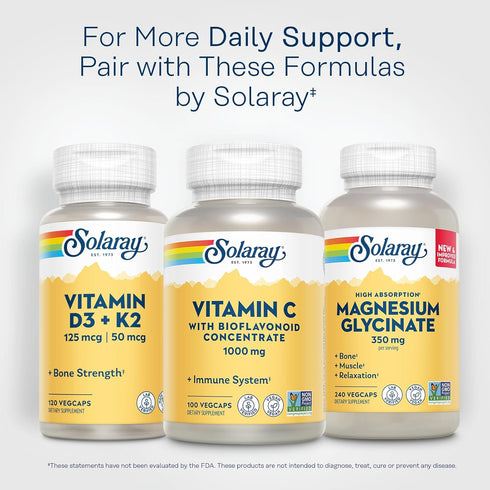 SOLARAY Vitamin C with Bioflavonoid Concentrate - 1000mg - Immune Function, Skin, Hair, Nails Support - 100 Servings
