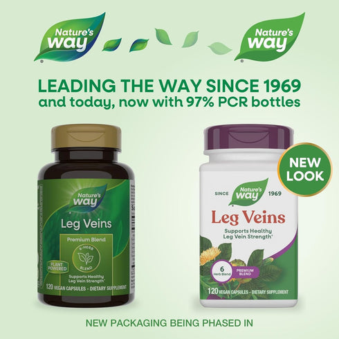 Nature's Way 6-Herb 120 (Packaging Leg Veins, Supports Healthy Leg Vein Strength*, Blend, With Horse Chestnut Extract