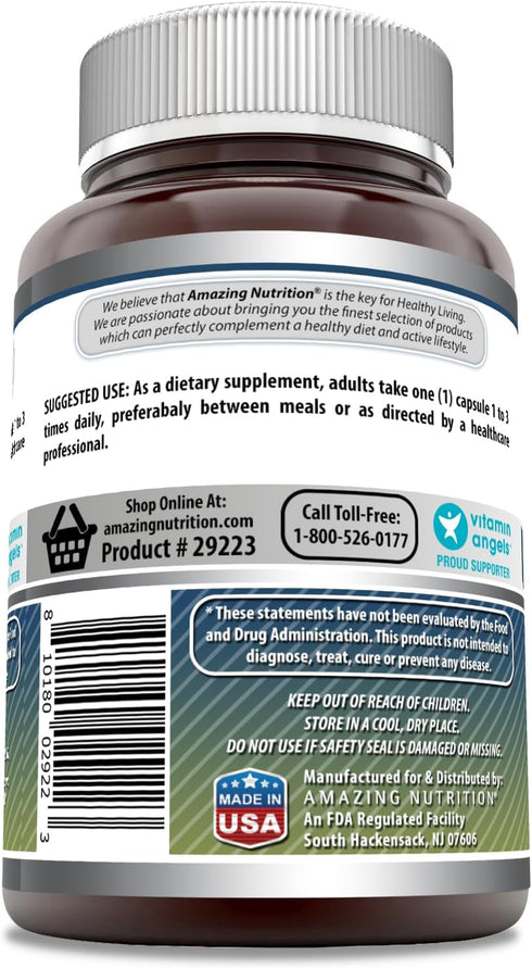 Amazing Formulas L-Glutamine 500mg Supplement, 120 Capsules, Non-GMO, Gluten Free, Made in USA