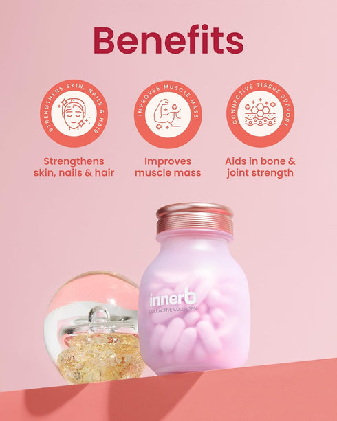 CJ Wellcare Innerb Glow Capsule Collagen (28 Servings, 4 Weeks) - Premium Korean Skin Care Supplement