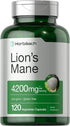 Horbaach Lions Mane Mushroom Extract - 4200mg, 120 Capsules, Vegetarian, Non-GMO, Gluten Free Supplement