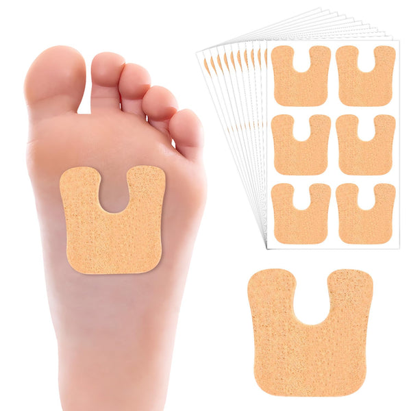 66 Pcs U Shaped Felt Callus Pads, Self-Stick Cushions for Pain Relief, Forefoot Foot Pads for Men and Women