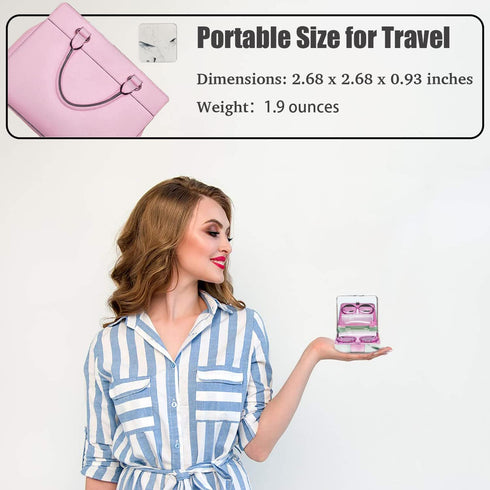 Portable Contact Lens Case, Cute Eye Contacts Applicator Remover Tool Kit with Mirror and Solution Bottle for Travel