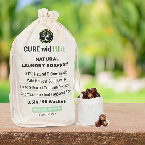 Cure wid Pure Organic Soap Nuts, 8oz/225g, Approx 90 Loads, Eco-friendly, Non-toxic