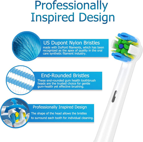 Oral B Braun Electric Toothbrush Replacement Brush Heads - Floss Toothbrush Head for Pro 1000 Genius Smart Series (12