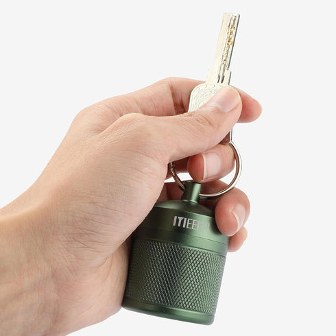 Keychain Pill Holder, Aluminum Waterproof Pill Container, Organizer for Outdoor Travel Camping, Size: 1.6 x 1.6 x 2 in