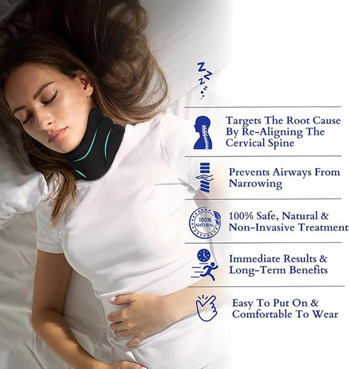 longjunjunfashion RT67) Cervicorrect Neck Brace, Cervical Support for Snoring, Neck Pain Relief, Soft Foam, Women Men