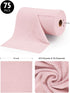 Microfiber Cleaning Cloth Roll - 75 Pack, 12" x 12", Reusable Washable Rags (Pink)