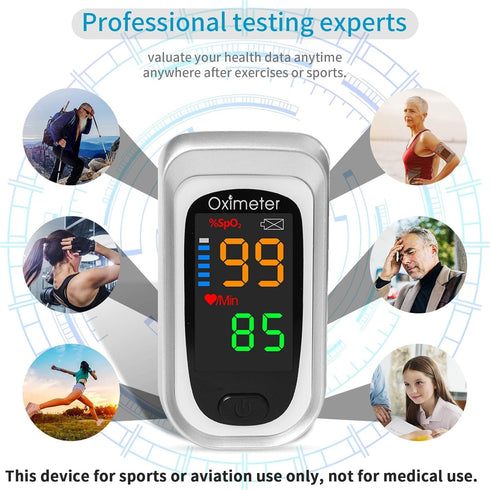 Fingertip Pulse Oximeter, Heart Rate Monitor with Large LED Display, Accurate SPo2 Reading for Adults and Kids