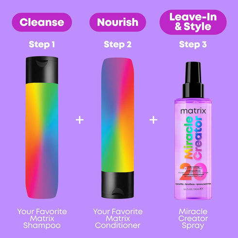 MATRIX Miracle Creator Leave-In Conditioner Spray for Damaged Hair - Heat Protectant, Anti-Frizz